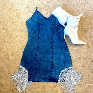 Denim and sequin dress